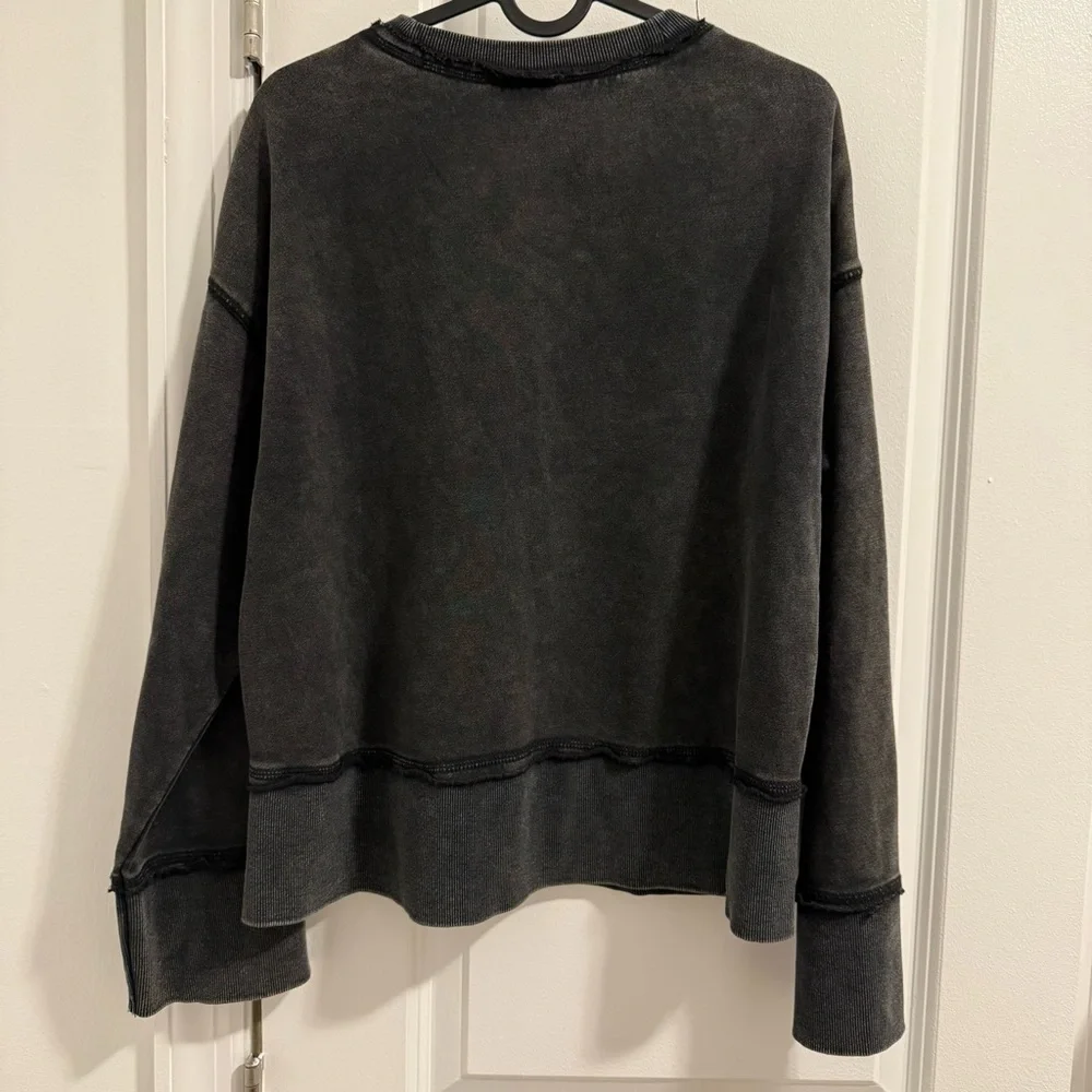 H&M Charcoal Crew Neck Oversized Sweatshirt size S - Picture 6 of 8